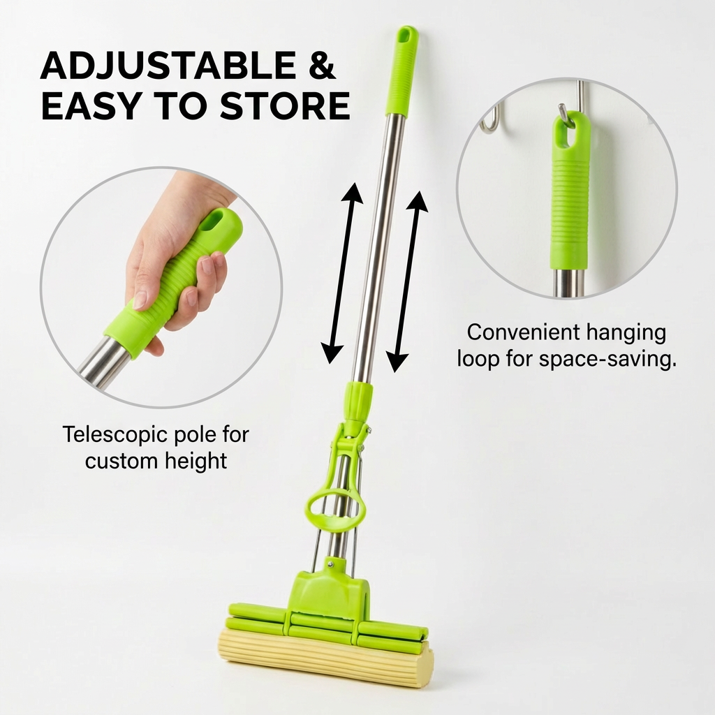 All-in-One Foldable Floor Cleaning Squeeze Mop