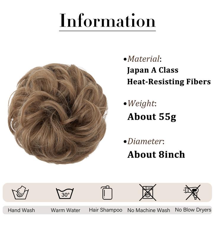 ๐๐LAST DAY - BUY 1 GET 1 FREE + FREE GIFT!!๐Messy Curly Hair Bun Scrunchie Extensions