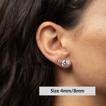 Round Solitaire Stud Earrings - Moissanite