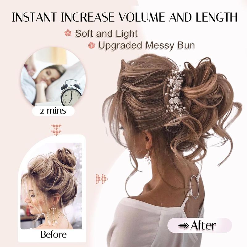 💗💗LAST DAY - BUY 1 GET 1 FREE + FREE GIFT!!💗Messy Curly Hair Bun Scrunchie Extensions