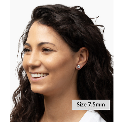 Round Solitaire Stud Earrings - Moissanite