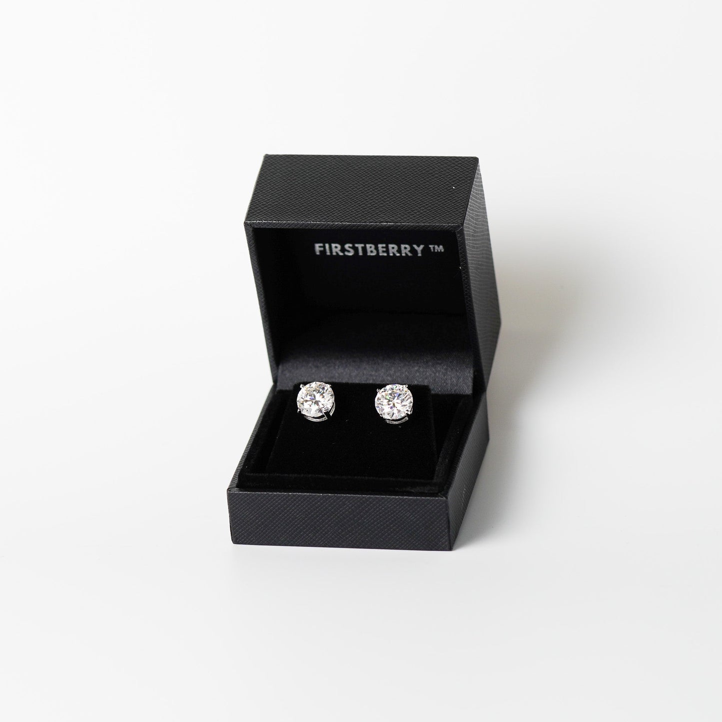 Round Solitaire Stud Earrings - Moissanite