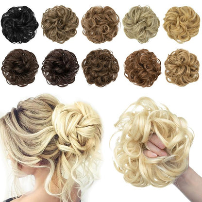💗💗LAST DAY - BUY 1 GET 1 FREE + FREE GIFT!!💗Messy Curly Hair Bun Scrunchie Extensions