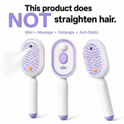 💖LAST DAY SALE 60% OFF💁‍♀️✨Electric Spray Air Cushion Massage Comb💨| Self-Cleaning Anti-Tangle ✨ | Perfect for Dry, Brittle Hair 💧🌟