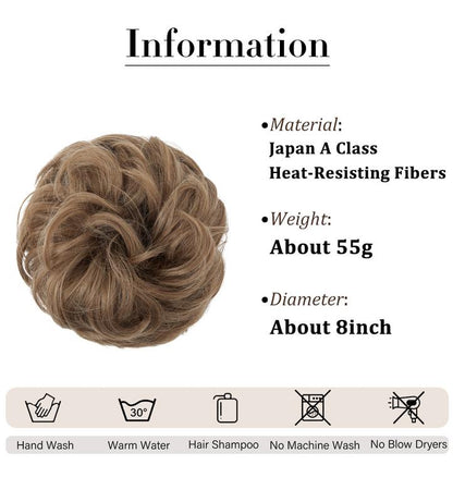 💗💗LAST DAY - BUY 1 GET 1 FREE + FREE GIFT!!💗Messy Curly Hair Bun Scrunchie Extensions