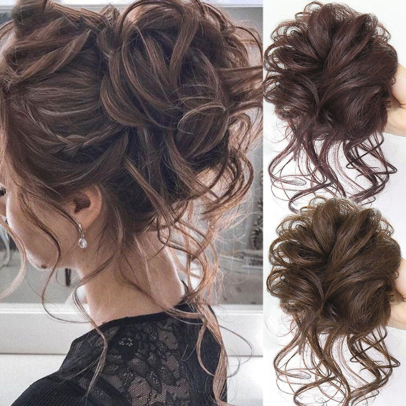 💗💗LAST DAY - BUY 1 GET 1 FREE + FREE GIFT!!💗Messy Curly Hair Bun Scrunchie Extensions