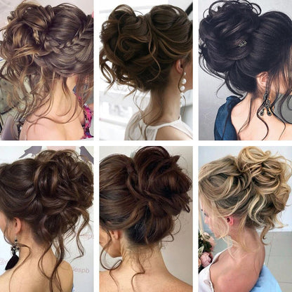 💗💗LAST DAY - BUY 1 GET 1 FREE + FREE GIFT!!💗Messy Curly Hair Bun Scrunchie Extensions
