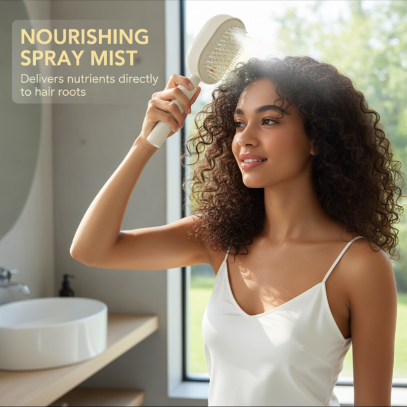 💖LAST DAY SALE 60% OFF💁‍♀️✨Electric Spray Air Cushion Massage Comb💨| Self-Cleaning Anti-Tangle ✨ | Perfect for Dry, Brittle Hair 💧🌟