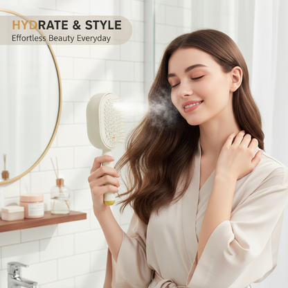 💖LAST DAY SALE 60% OFF💁‍♀️✨Electric Spray Air Cushion Massage Comb💨| Self-Cleaning Anti-Tangle ✨ | Perfect for Dry, Brittle Hair 💧🌟