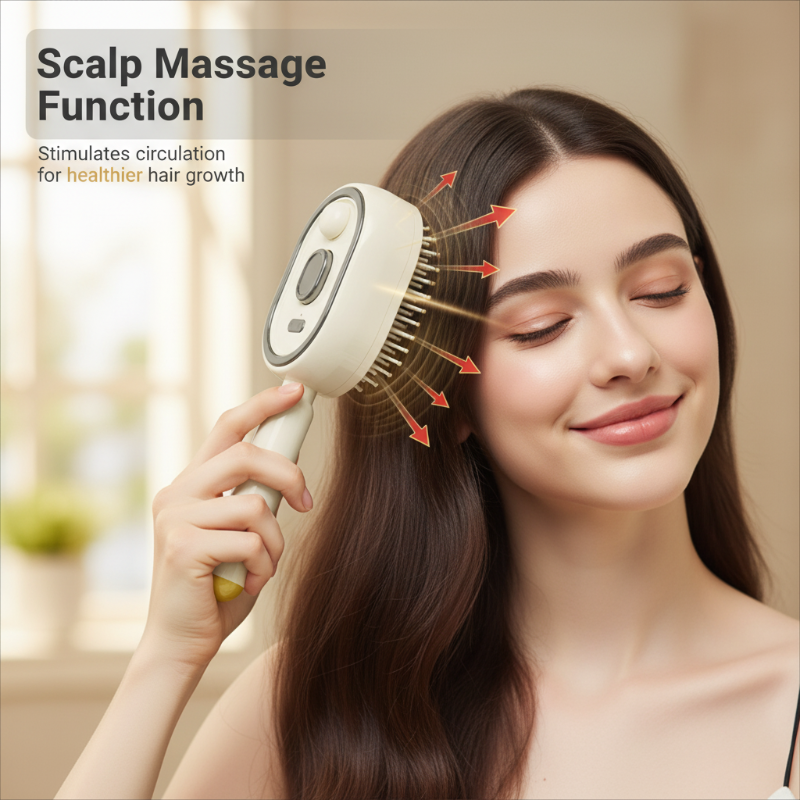 💖LAST DAY SALE 60% OFF💁‍♀️✨Electric Spray Air Cushion Massage Comb💨| Self-Cleaning Anti-Tangle ✨ | Perfect for Dry, Brittle Hair 💧🌟