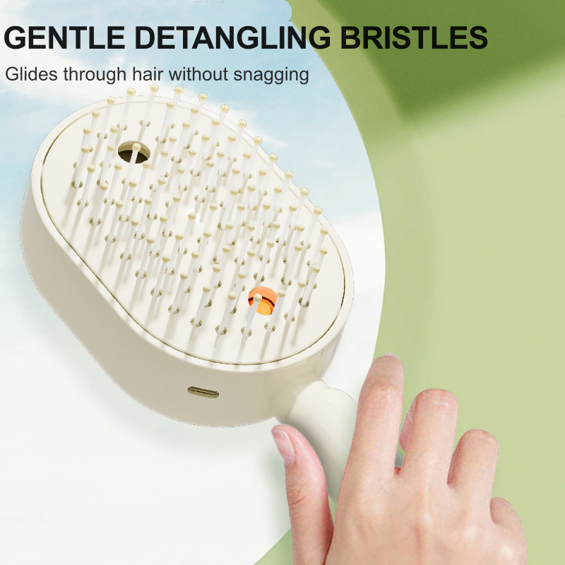 💖LAST DAY SALE 60% OFF💁‍♀️✨Electric Spray Air Cushion Massage Comb💨| Self-Cleaning Anti-Tangle ✨ | Perfect for Dry, Brittle Hair 💧🌟