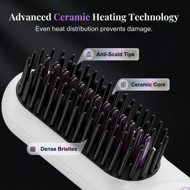 ⏰Limited Offer 50% OFF!🔥Cordless Ceramic Hair Straightener Brush for Smooth, Salon-Style Hair Anywhere💇‍♀️ Say Goodbye to Frizzy Hair in Seconds