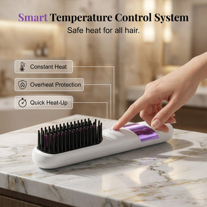⏰Limited Offer 50% OFF!🔥Cordless Ceramic Hair Straightener Brush for Smooth, Salon-Style Hair Anywhere💇‍♀️ Say Goodbye to Frizzy Hair in Seconds
